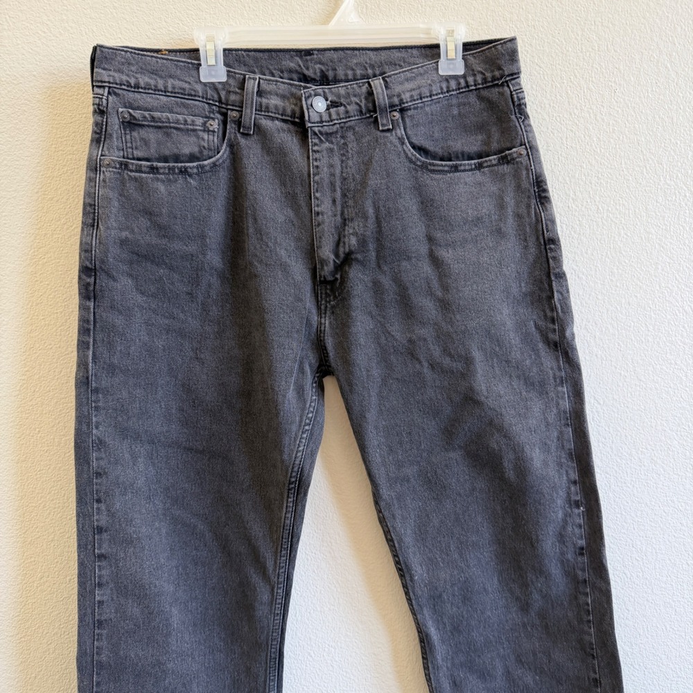 Levis 505 Regular Fit Mens 36x32 Charcoal Gray Straight Leg Denim 00505-2913
